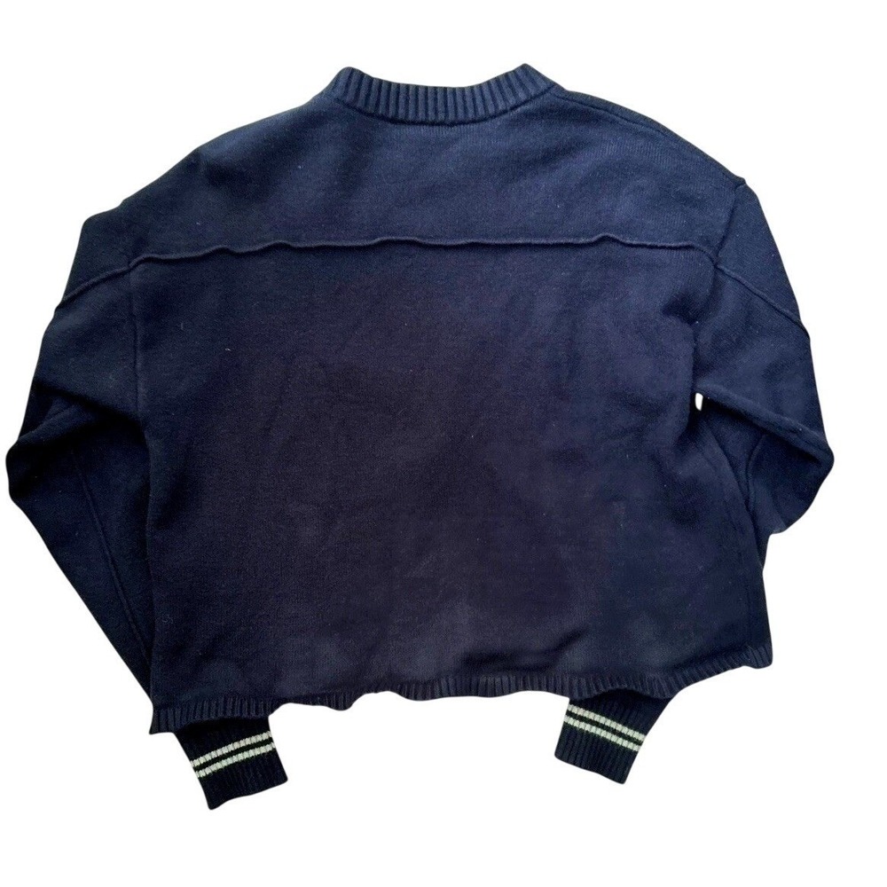Arden B Navy Star Intarsia Sweater Pull Over Crew Neck S/M Americana Coastal - Picture 7 of 9